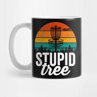 Stupid Tree Funny Disc Golf Player Saying Retro Mug